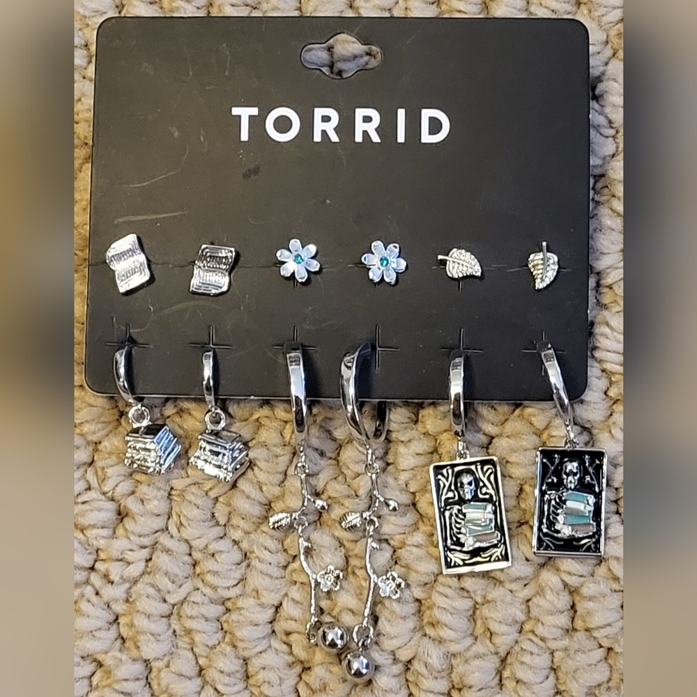 Torrid Silver and Blue Earring Collection